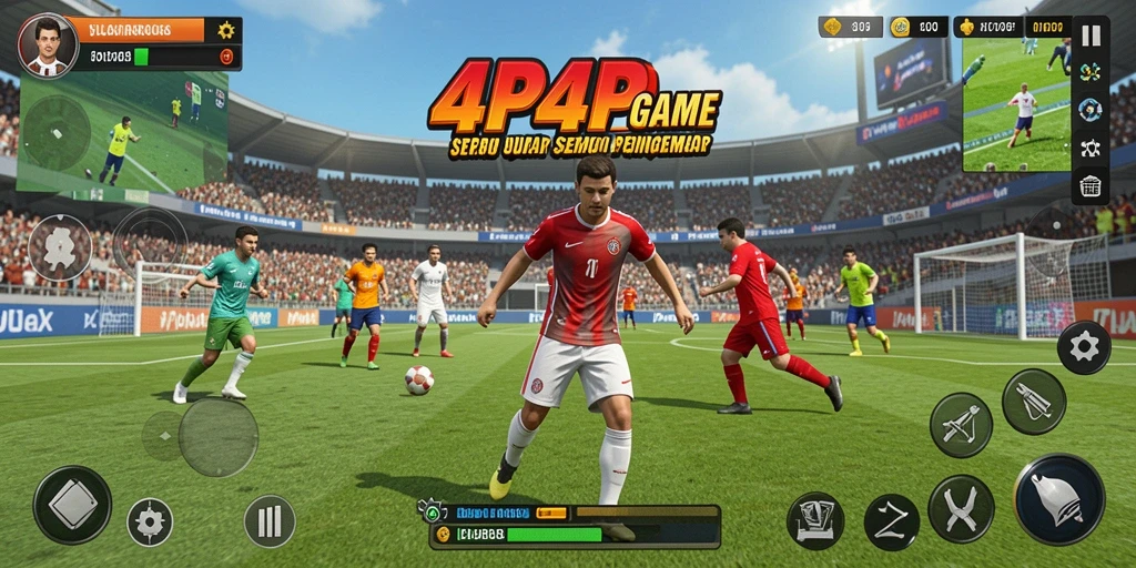Tampilan grafik menarik dari gameplay 4P4P yang penuh aksi.