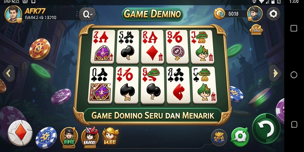 Screenshot gameplay AFK77 menampilkan keseruan dalam bermain Domino.