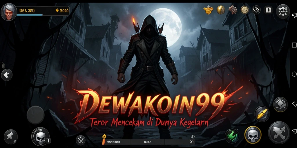 Screenshot gameplay DEWAKOIN99 menampilkan suasana menyeramkan dan penuh ketegangan.