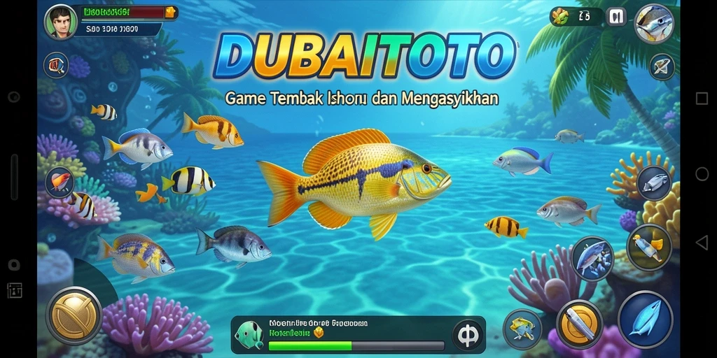 Screenshot gameplay DUBAITOTO yang menampilkan perburuan ikan seru.