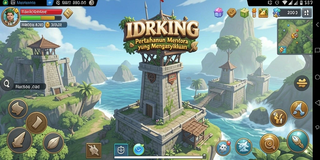Tampilan luar biasa dari gameplay Tower Defense IDRKING.