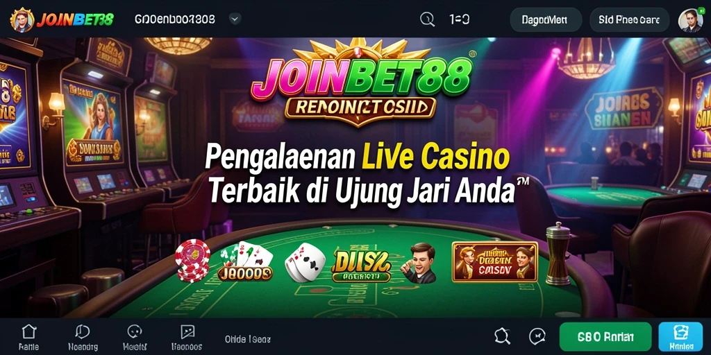 Screenshot dari permainan Live Casino di JOINBET88 menunjukkan dealer profesional dan gameplay yang mendebarkan.