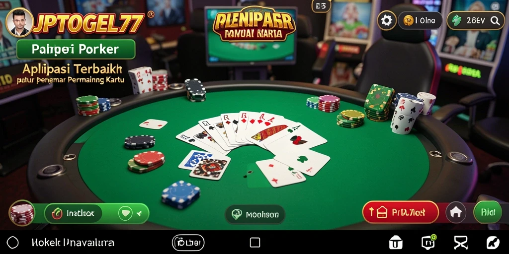 Screenshot gameplay menunjukkan keseruan permainan Poker yang mendebarkan di JPTOGEL77.