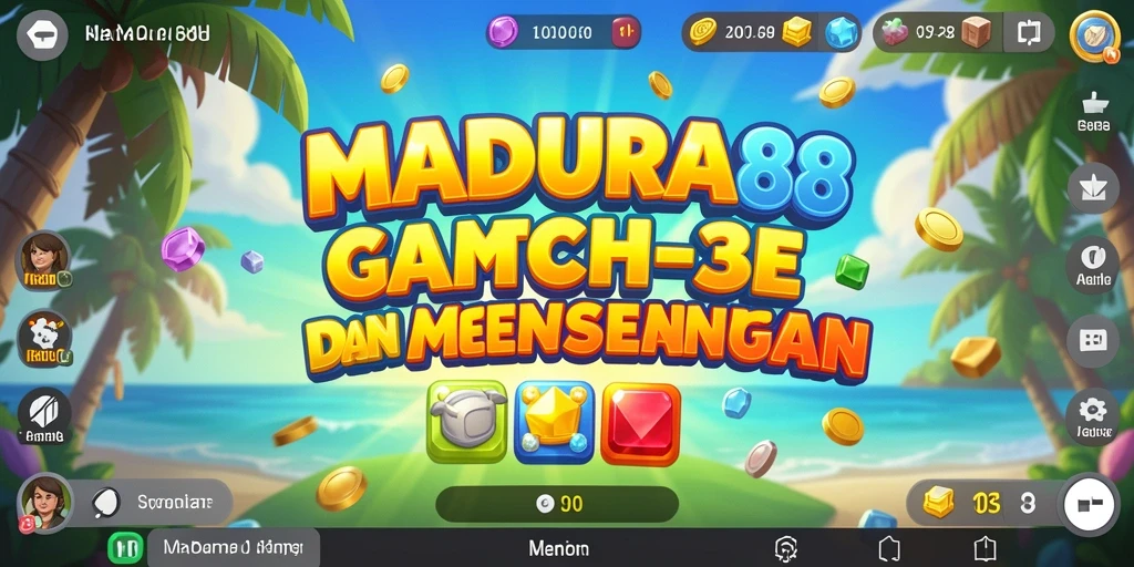 Screenshot gameplay MADURA88 menampilkan aksi mencocokkan blok warna-warni.