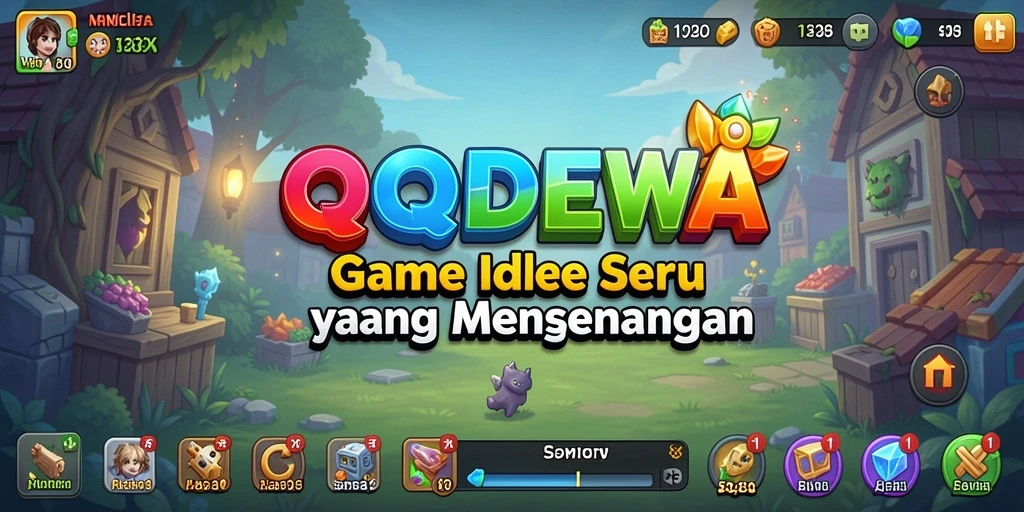 Tangkapan layar gameplay QQDEWA menampilkan karakter dan aktivitas Idle.