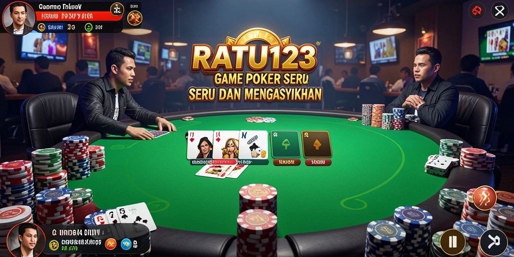 Tampilan permainan Poker yang menarik dan dinamis dari RATU123.