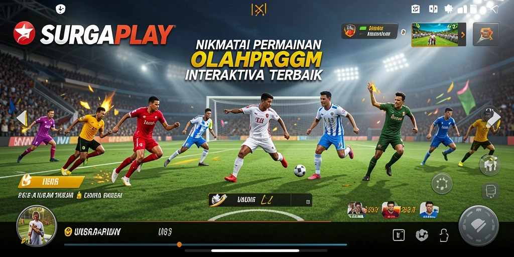 Tampilan gameplay mendebarkan dalam <strong>SURGAPLAY</strong> yang menunjukkan aksi olahraga nyata.